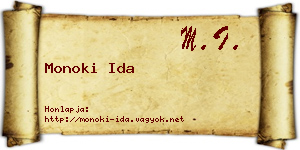 Monoki Ida névjegykártya